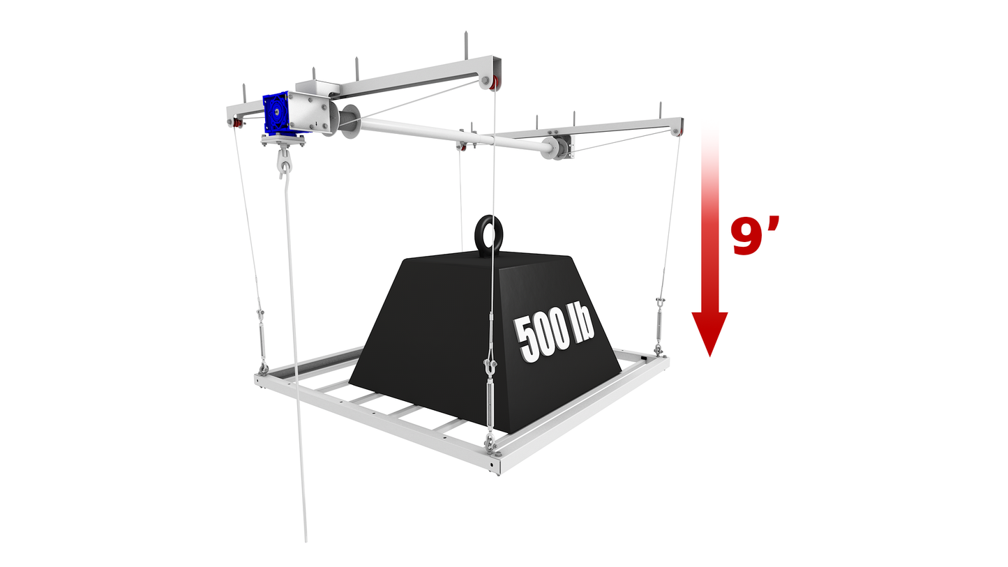 4'x4' Storage Elevator - 9' Drop