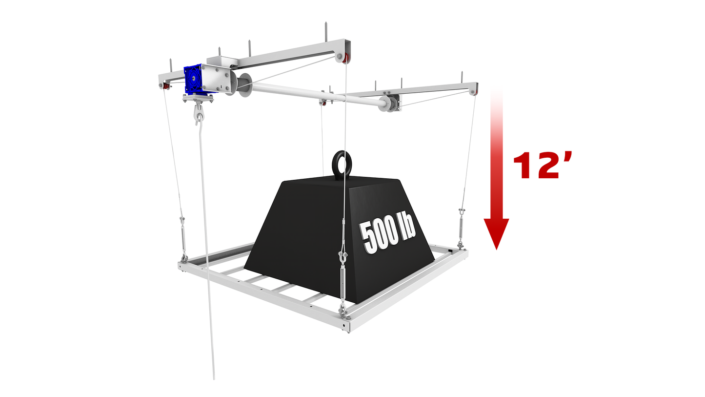 4'x4' Storage Elevator - 12' Drop